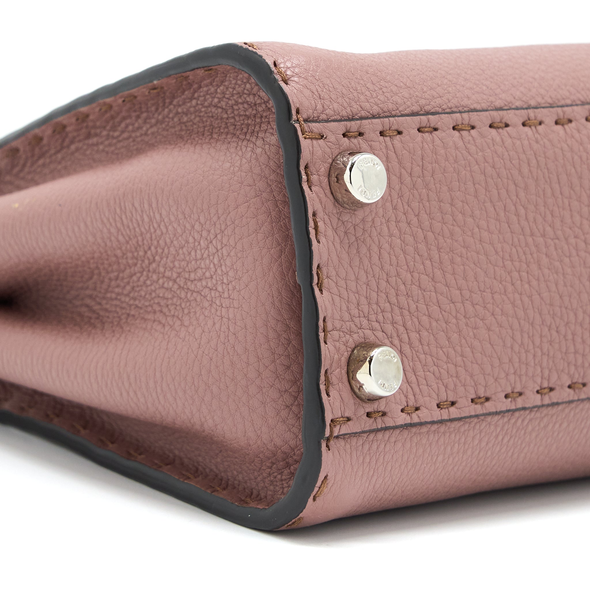 FENDI MINI PEEKABOO GRAINED CALFSKIN PINK SHW