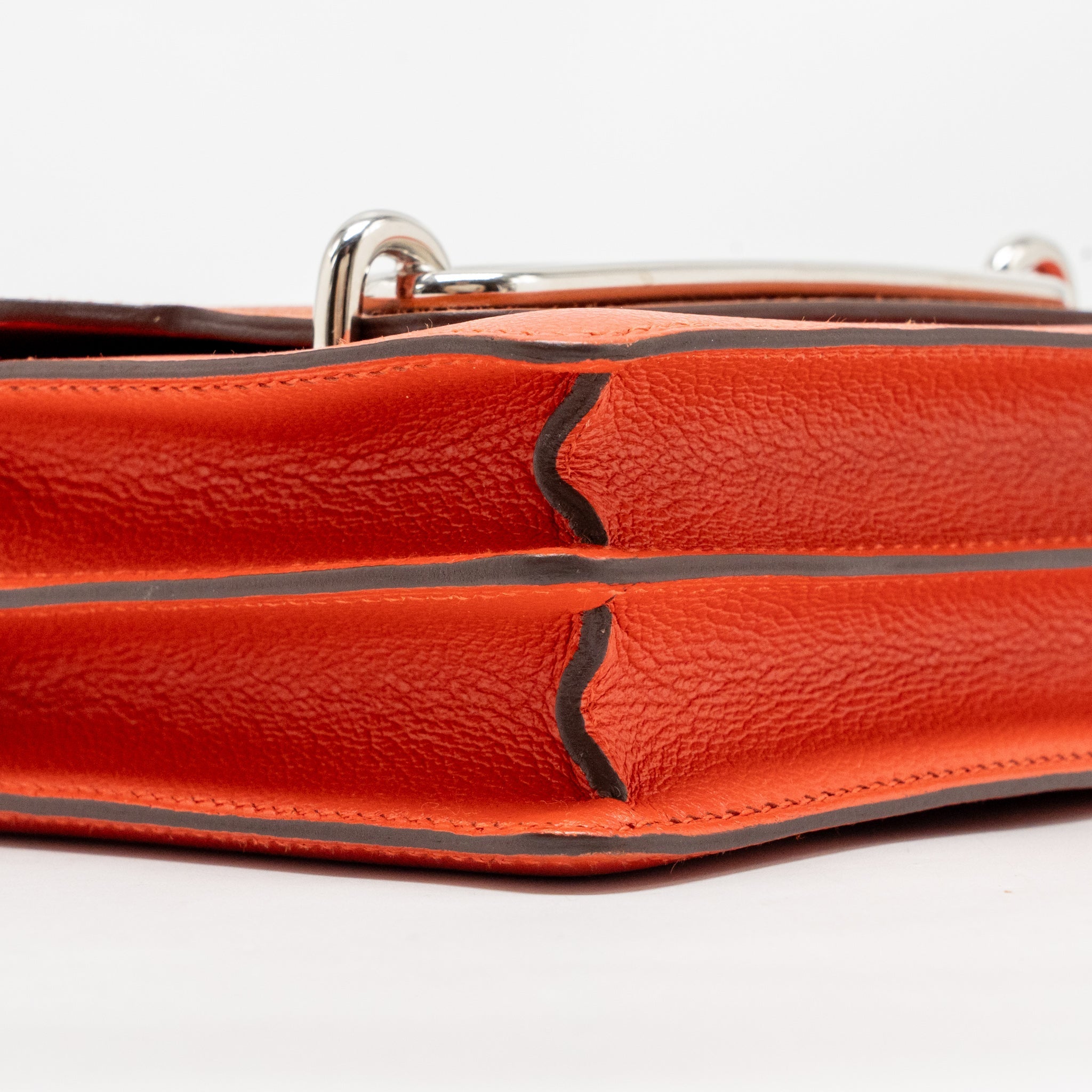 HERMES MINI ROULIS EVERCOLOR BICOLOR CAPUCINE/TERRE BATTUE SHW