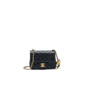 CHANEL 21B PEARL CRUSH MINI SQUARE FLAP BAG BLACK GHW (MICROCHIP)