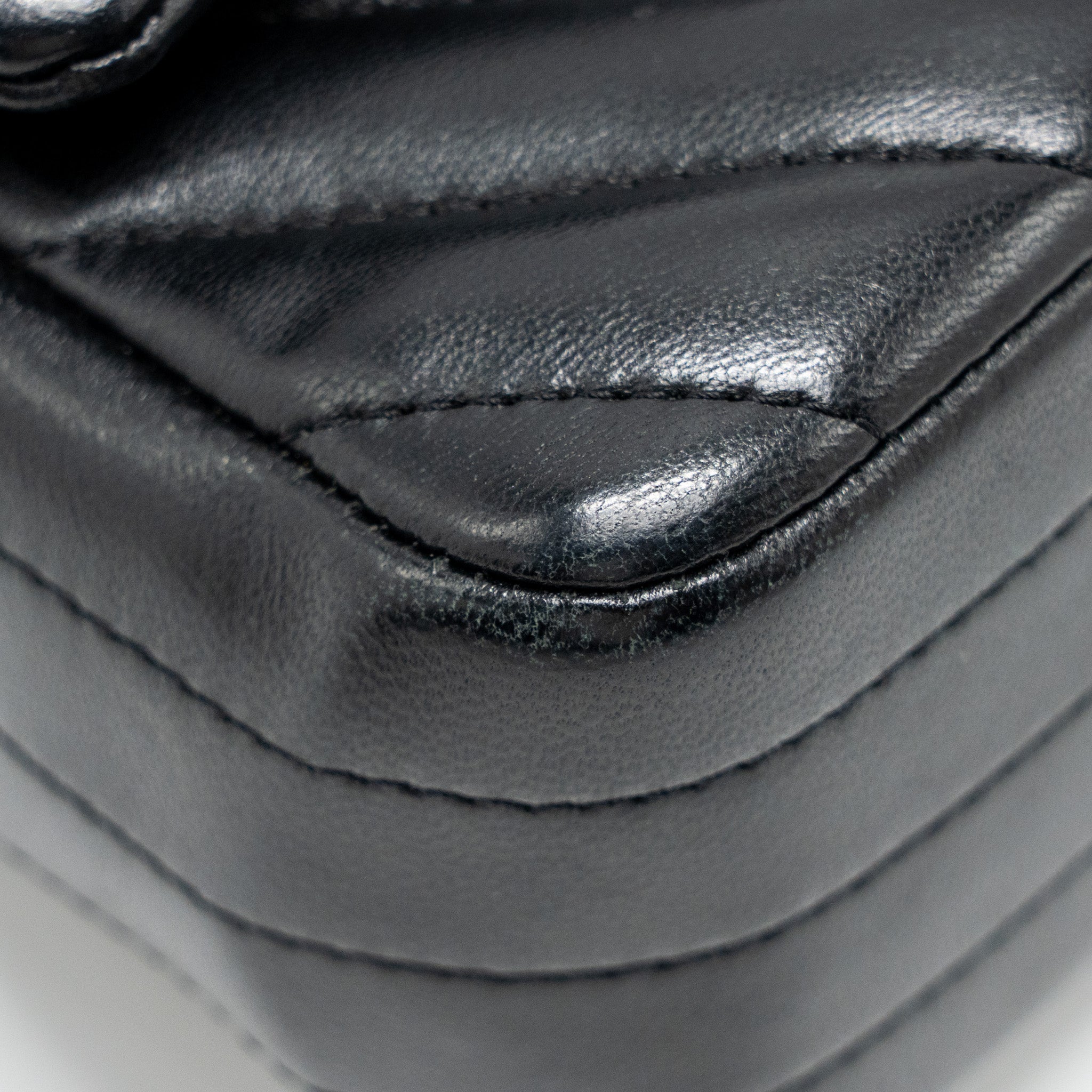 CHANEL MINI RECTANGULAR FLAP BAG CHEVRON LAMBSKIN BLACK LGHW