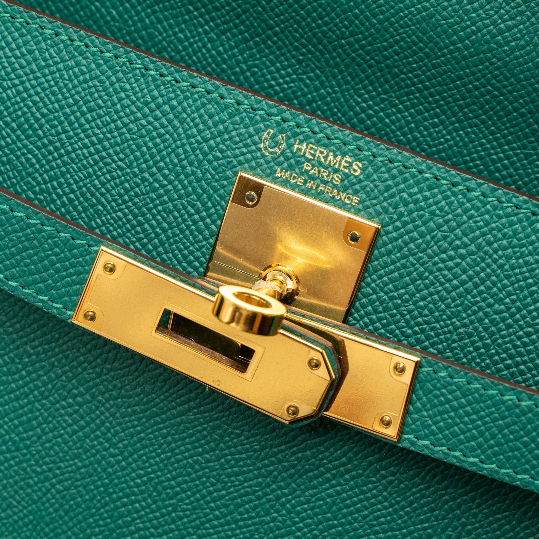 HERMES KELLY 28 SPECIAL ORDER EPSOM MALACHITE/GRIS ASPHALTE GHW