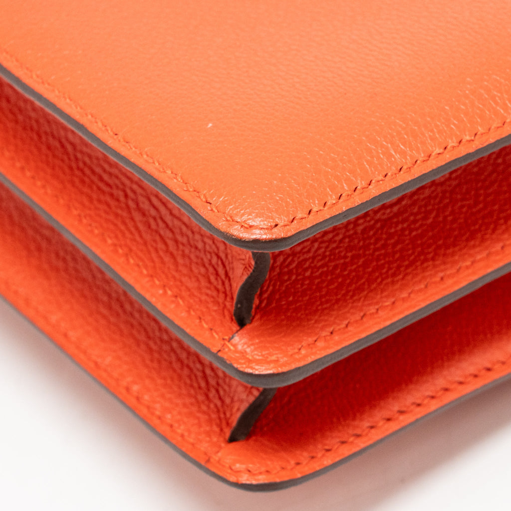 HERMES MINI ROULIS EVERCOLOR BICOLOR CAPUCINE/TERRE BATTUE SHW