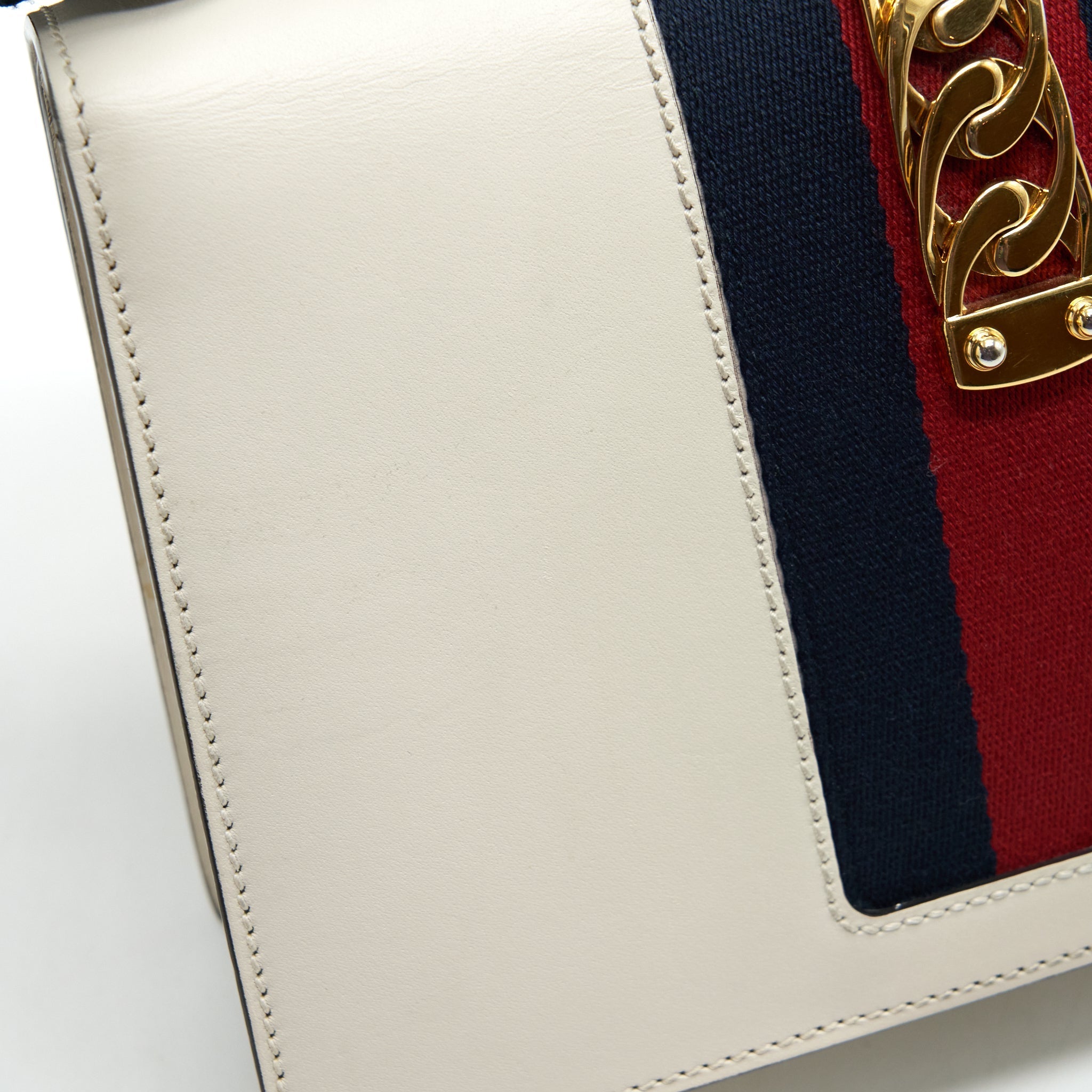 GUCCI SMALL SYLVIE BAG WHITE GHW