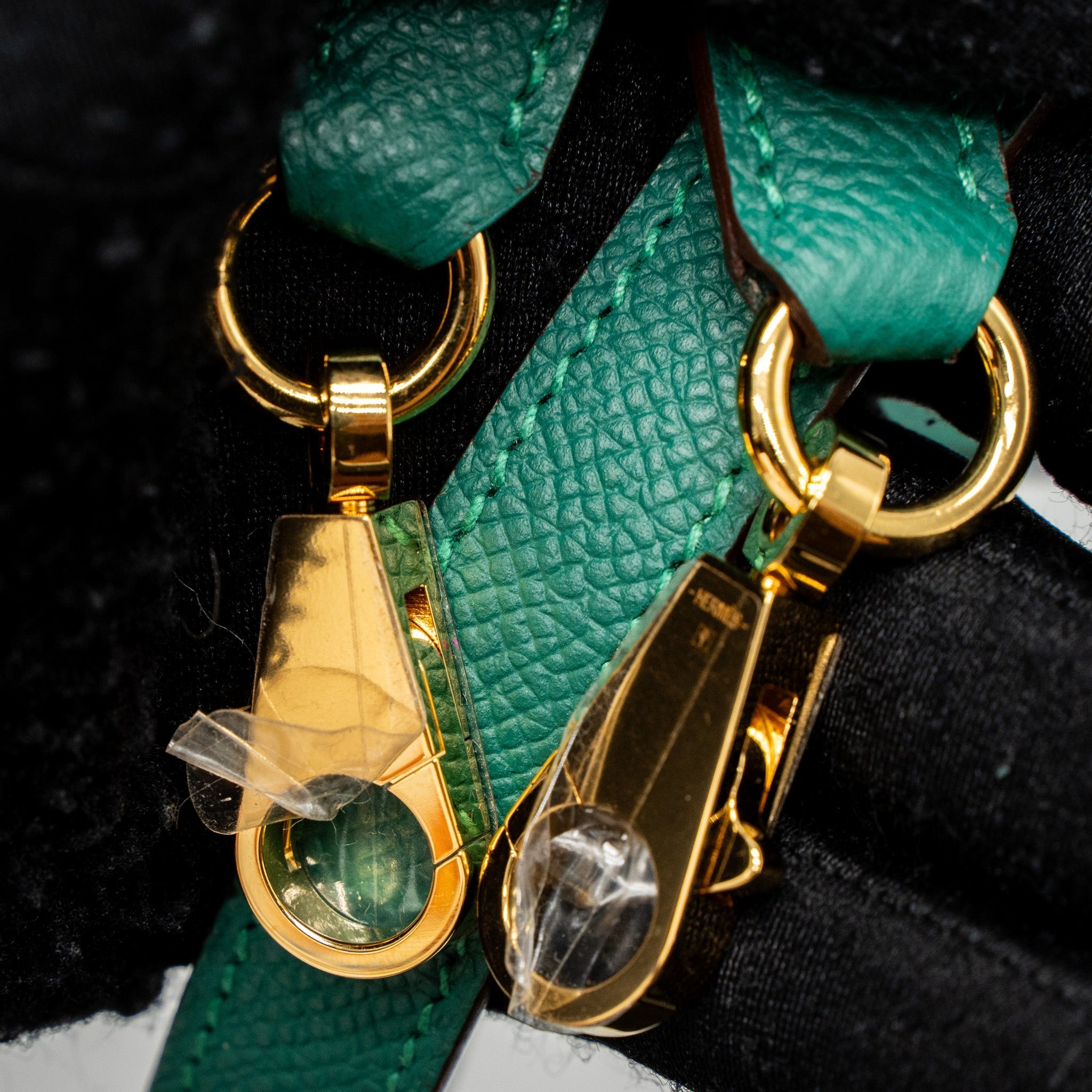 HERMES KELLY 28 SPECIAL ORDER EPSOM MALACHITE/GRIS ASPHALTE GHW