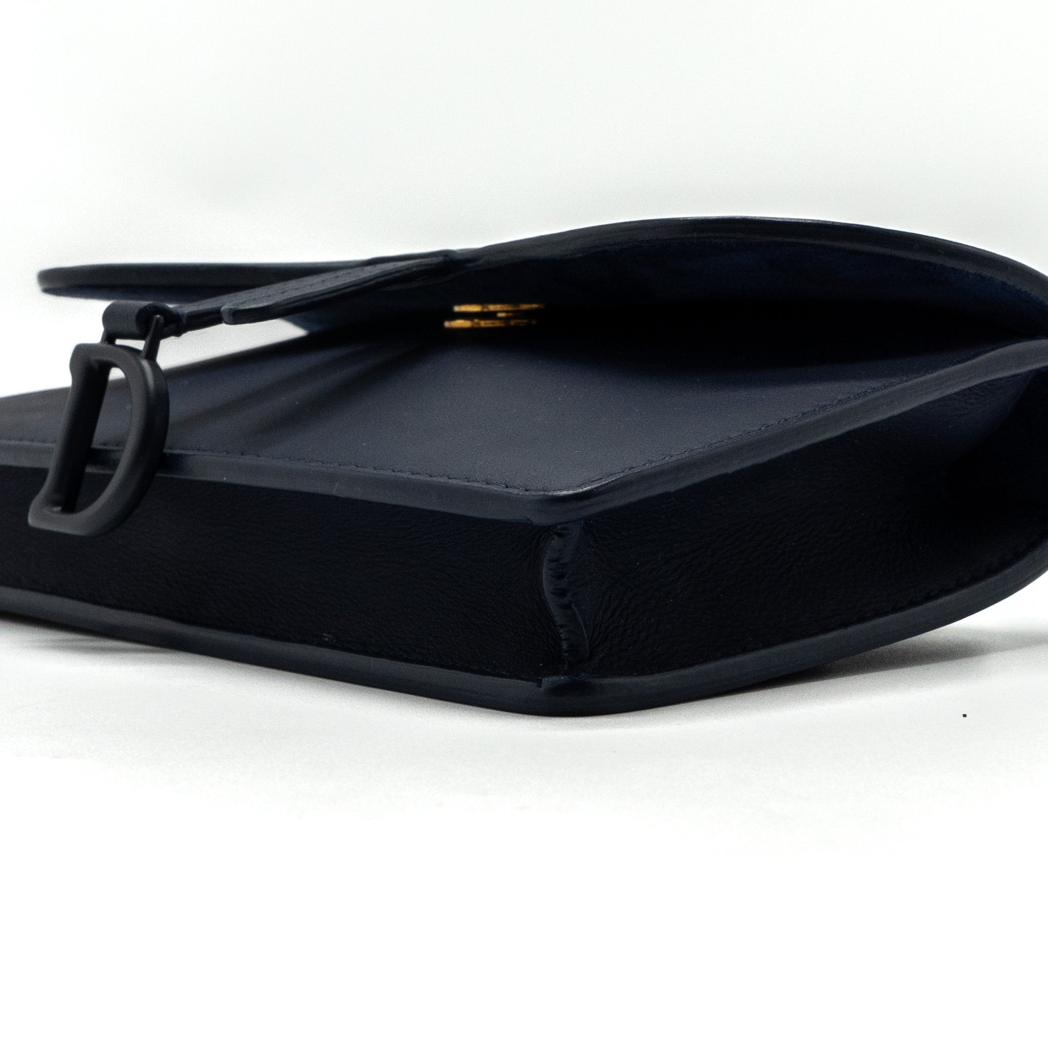 DIOR SADDLE BELT POUCH CALFSKIN BLUE WITH BLUE HARDWARE