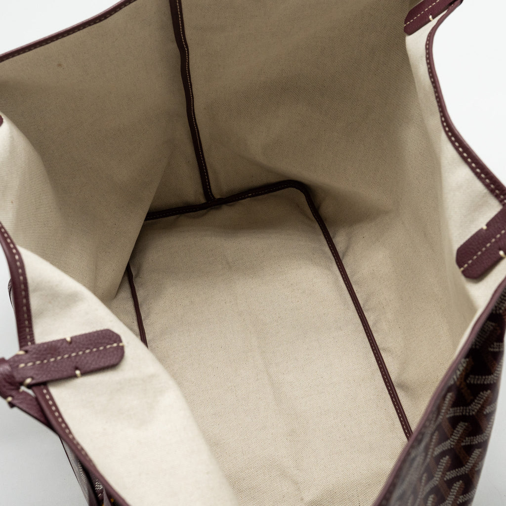 GOYARD SAINT LOUIS GM TOTE BAG GOYARDINE CANVAS/CALFSKIN BURGUNDY SHW