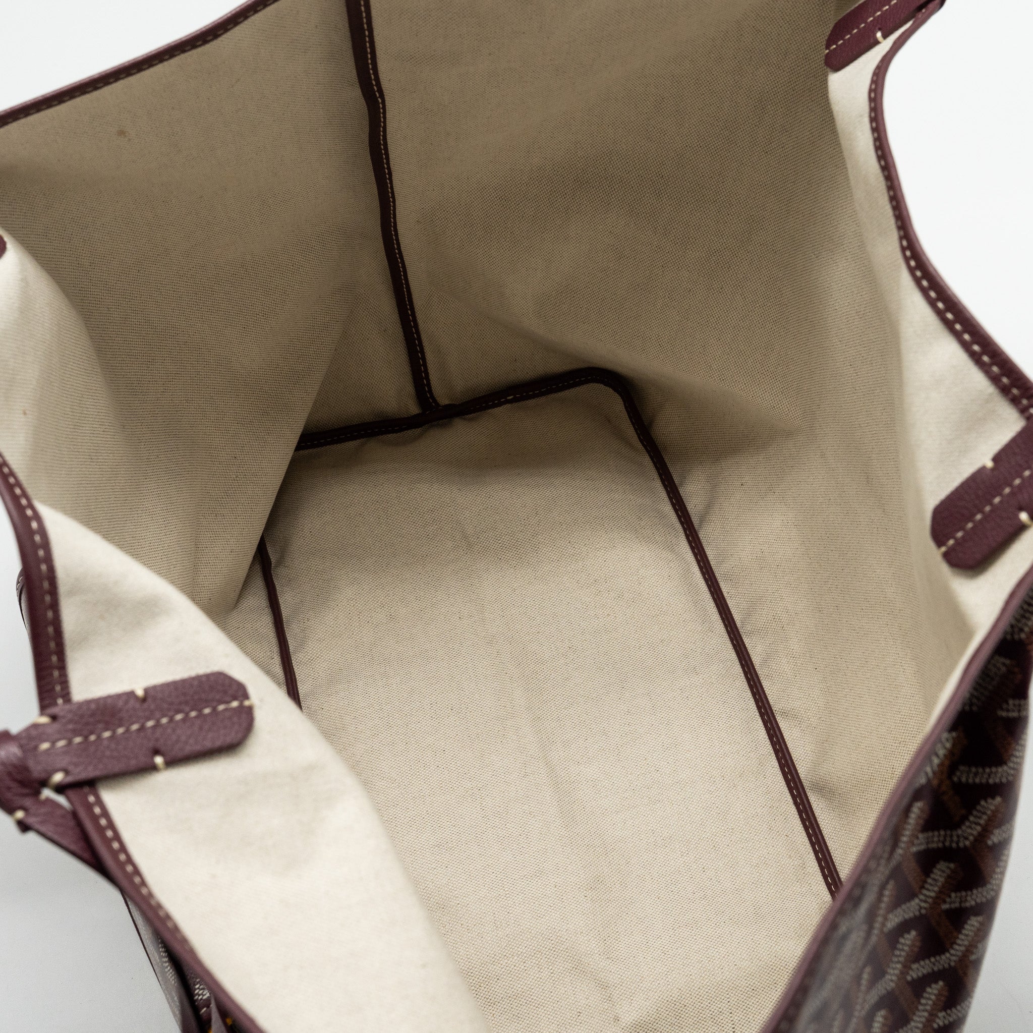 GOYARD SAINT LOUIS GM TOTE BAG GOYARDINE CANVAS/CALFSKIN BURGUNDY SHW