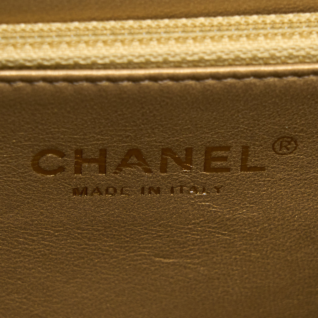 CHANEL QUILTED FLAP BAG WITH PEARL LAMBSKIN BLACK BRUSHED GHW