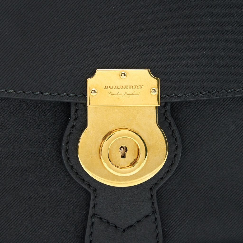 BURBERRY SMALL DK88 TOP HANDLE BAG BLACK