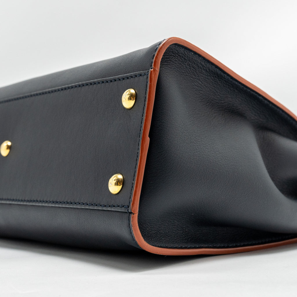 FENDI MEDIUM PEEKABOO CALFSKIN DARK BLUE/RED GHW
