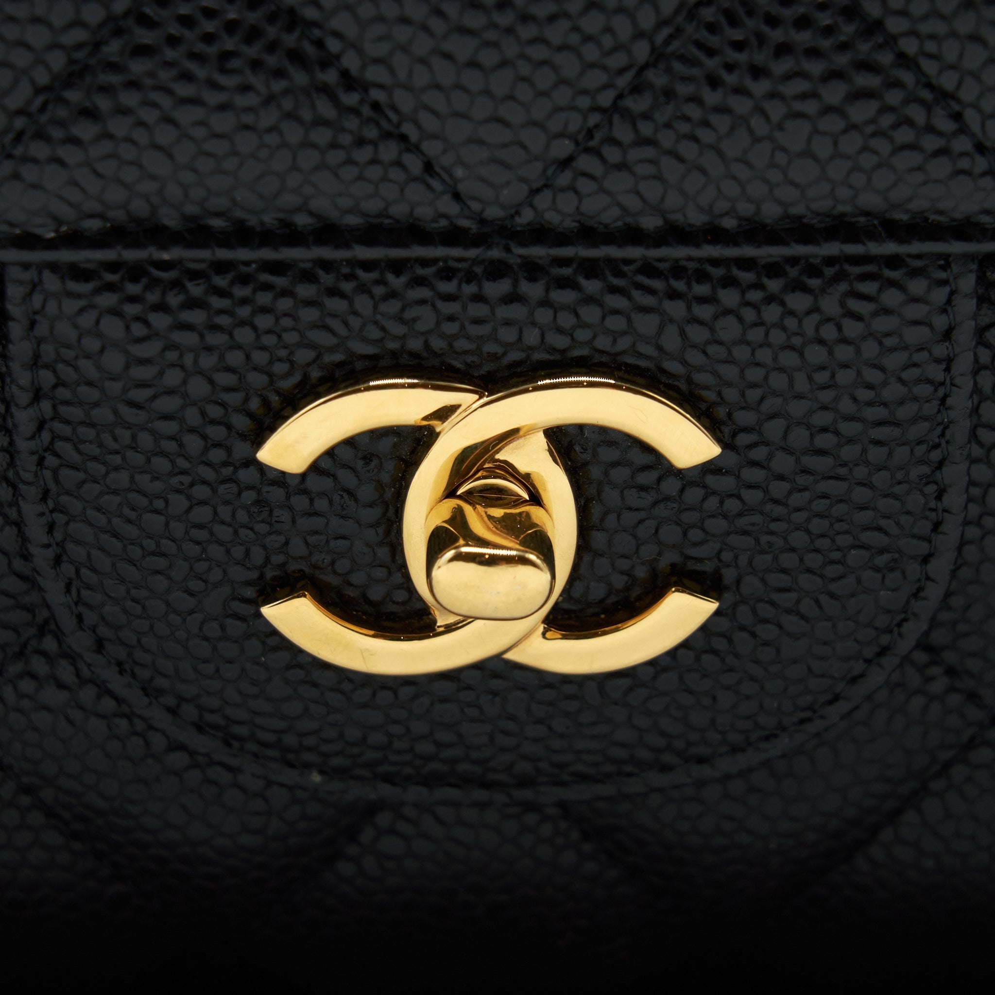 CHANEL CLASSIC JUMBO DOUBLE FLAP BAG CAVIAR BLACK LGHW