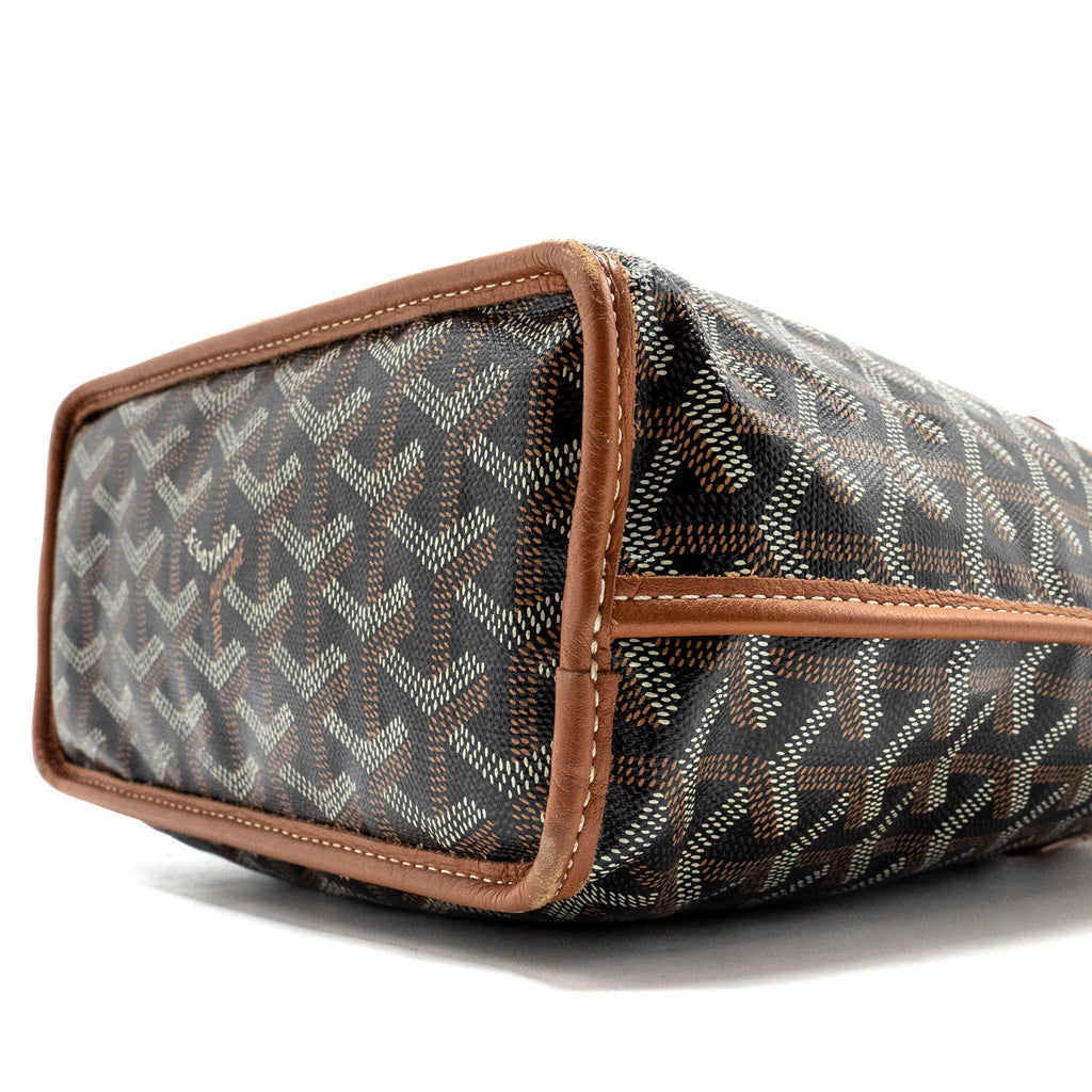 GOYARD MINI ANJOUR TOTE BAG GOYARDLINE CANVAS BROWN SHW