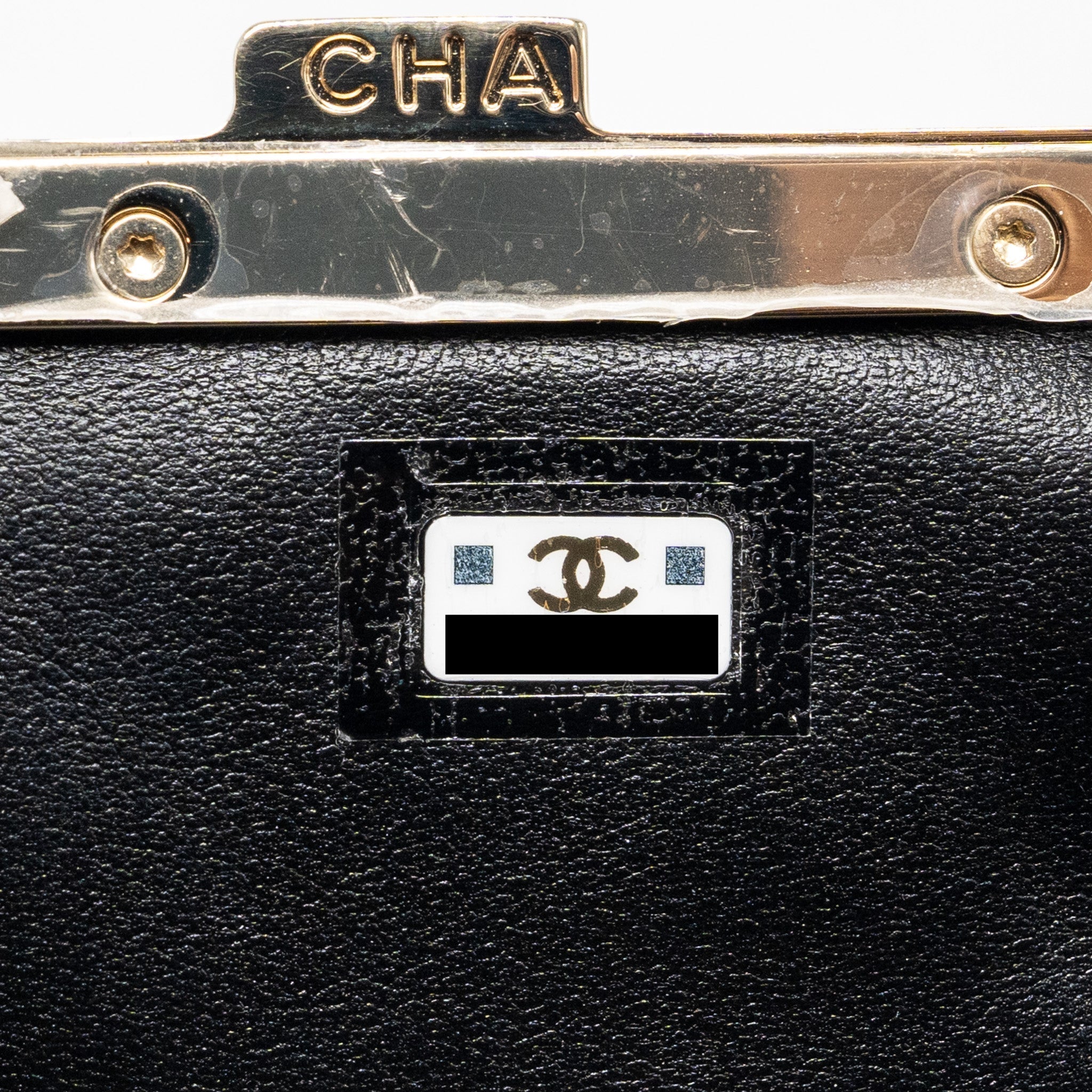 CHANEL QUILTED MINI CLIP PURSE WITH CHAIN AGED CALFSKIN BLACK LGHW (MICROCHIP)