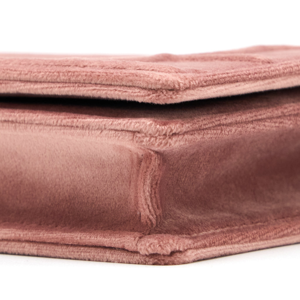 DIOR DIORMA WALLET ON CHAIN VELVET PINK GHW