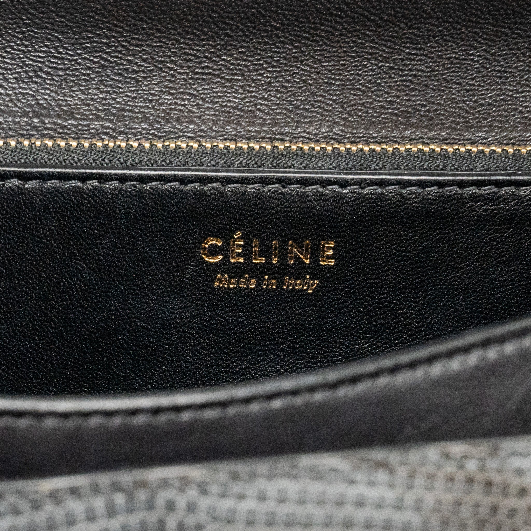 CELINE MEDIUM CLASSIC BOX BAG LIZARD GREY GHW