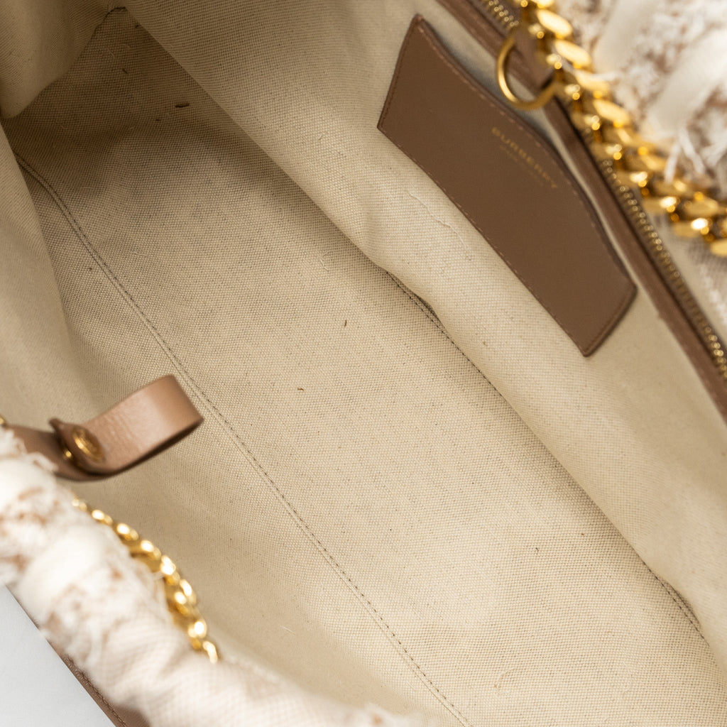 BURBERRY MEDIUM LOLA SHOPPER BAG CANVAS BEIGE GHW