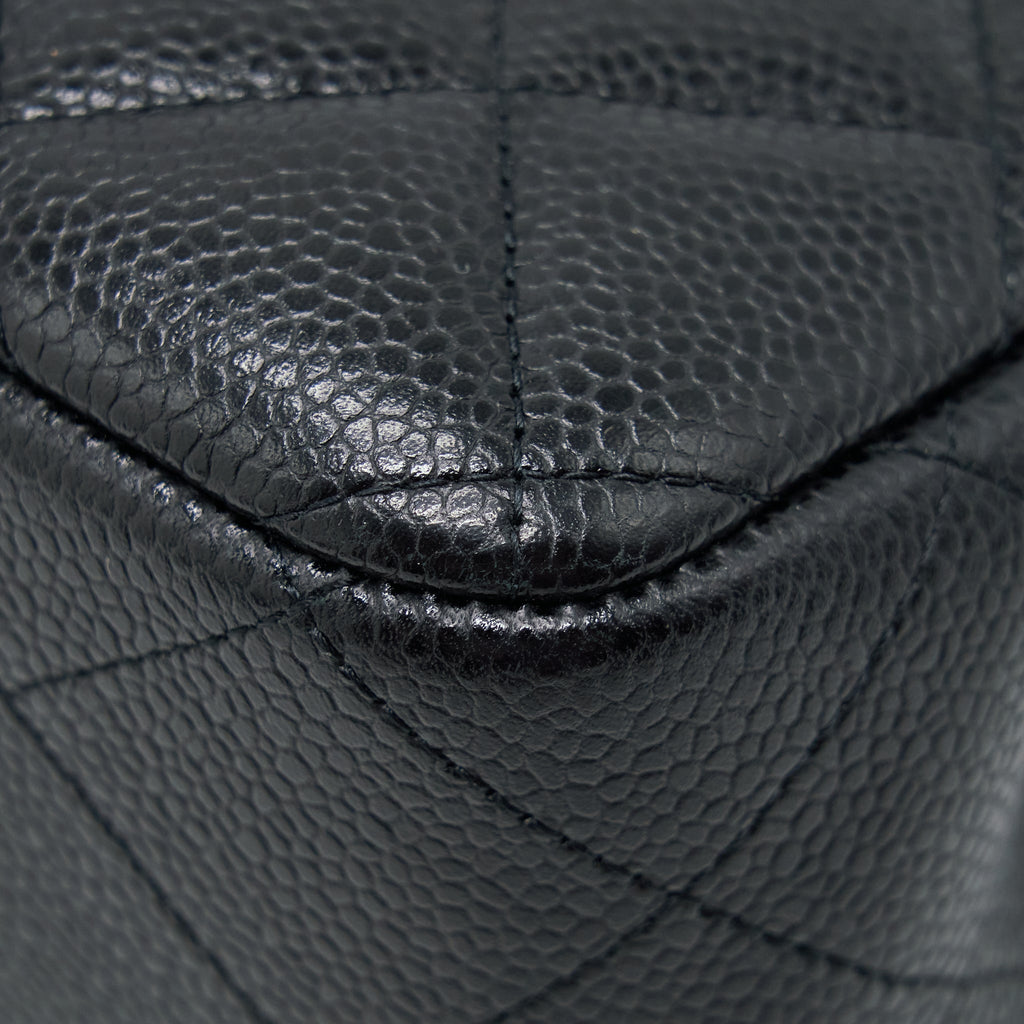 CHANEL CLASSIC JUMBO DOUBLE FLAP BAG CAVIAR BLACK LGHW