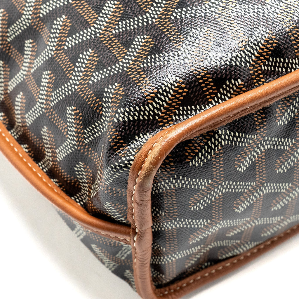 GOYARD MINI ANJOUR TOTE BAG GOYARDLINE CANVAS BROWN SHW