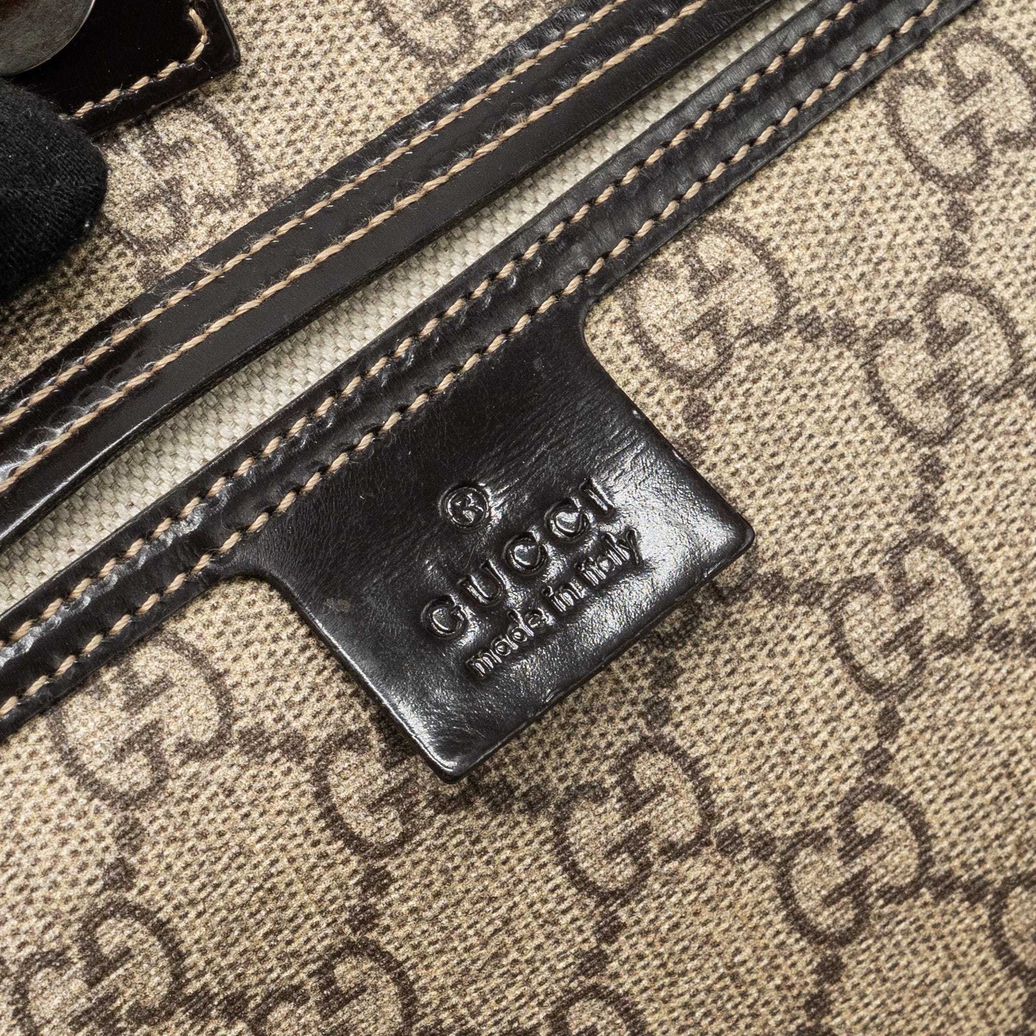 GUCCI TOP HANDLE TOTE BAG GG SUPREME CANVAS GHW