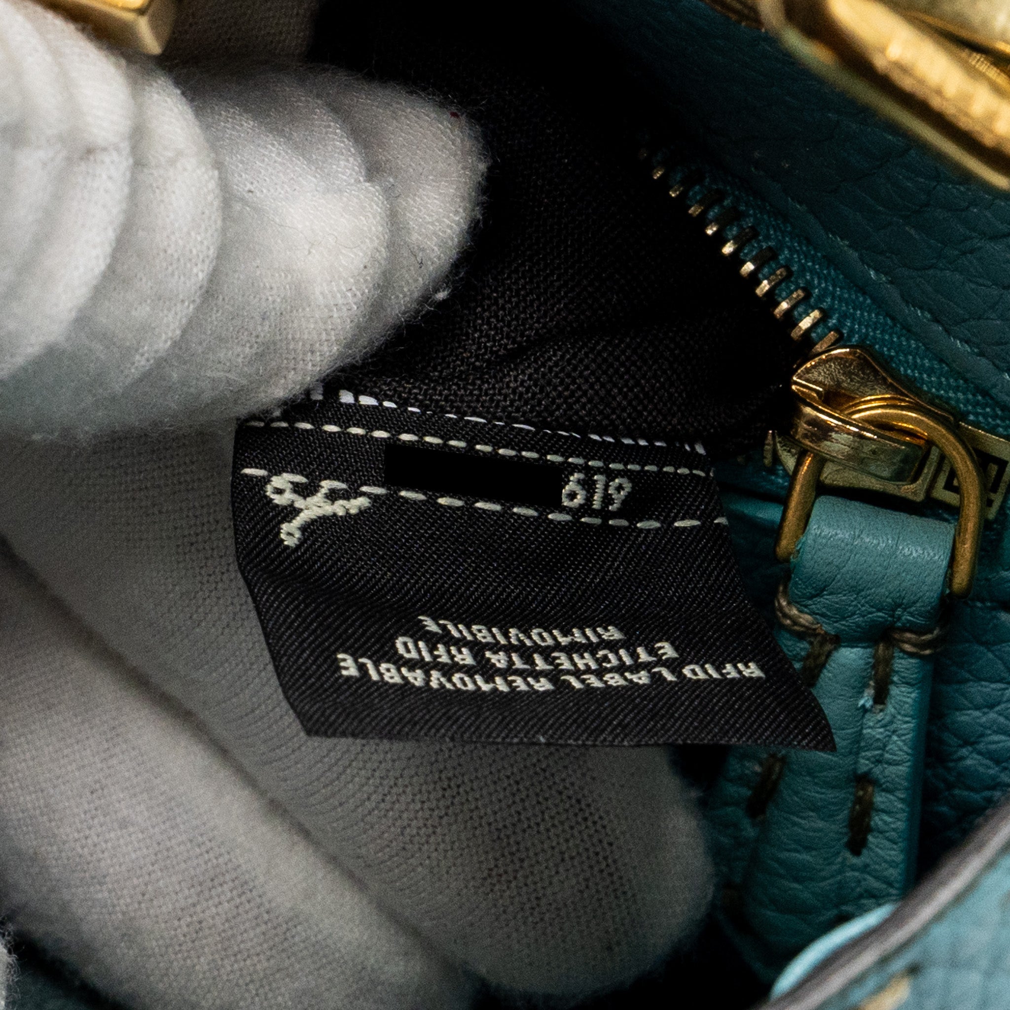 FENDI MINI PEEKABOO BAG CALFSKIN BLUE GHW