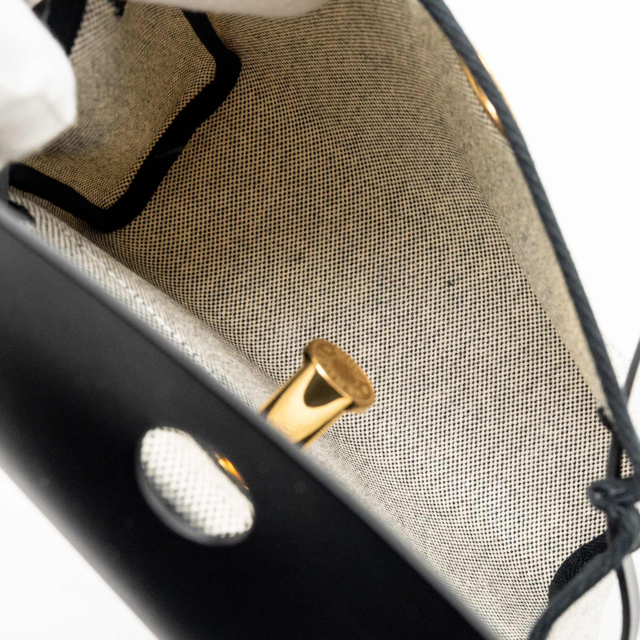 HERMES HERBAG MINI CANVAS/COWHIDE BLACK ECRU GHW