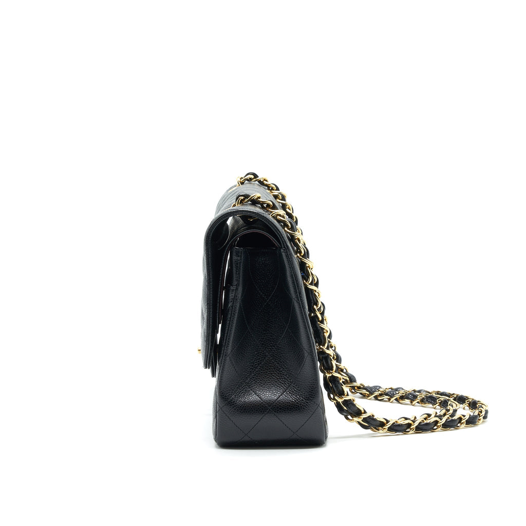 CHANEL CLASSIC JUMBO DOUBLE FLAP BAG BLACK CAVIER GHW
