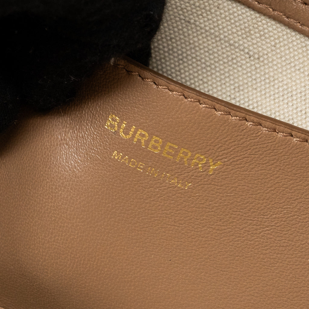 BURBERRY MEDIUM LOLA SHOPPER BAG CANVAS BEIGE GHW
