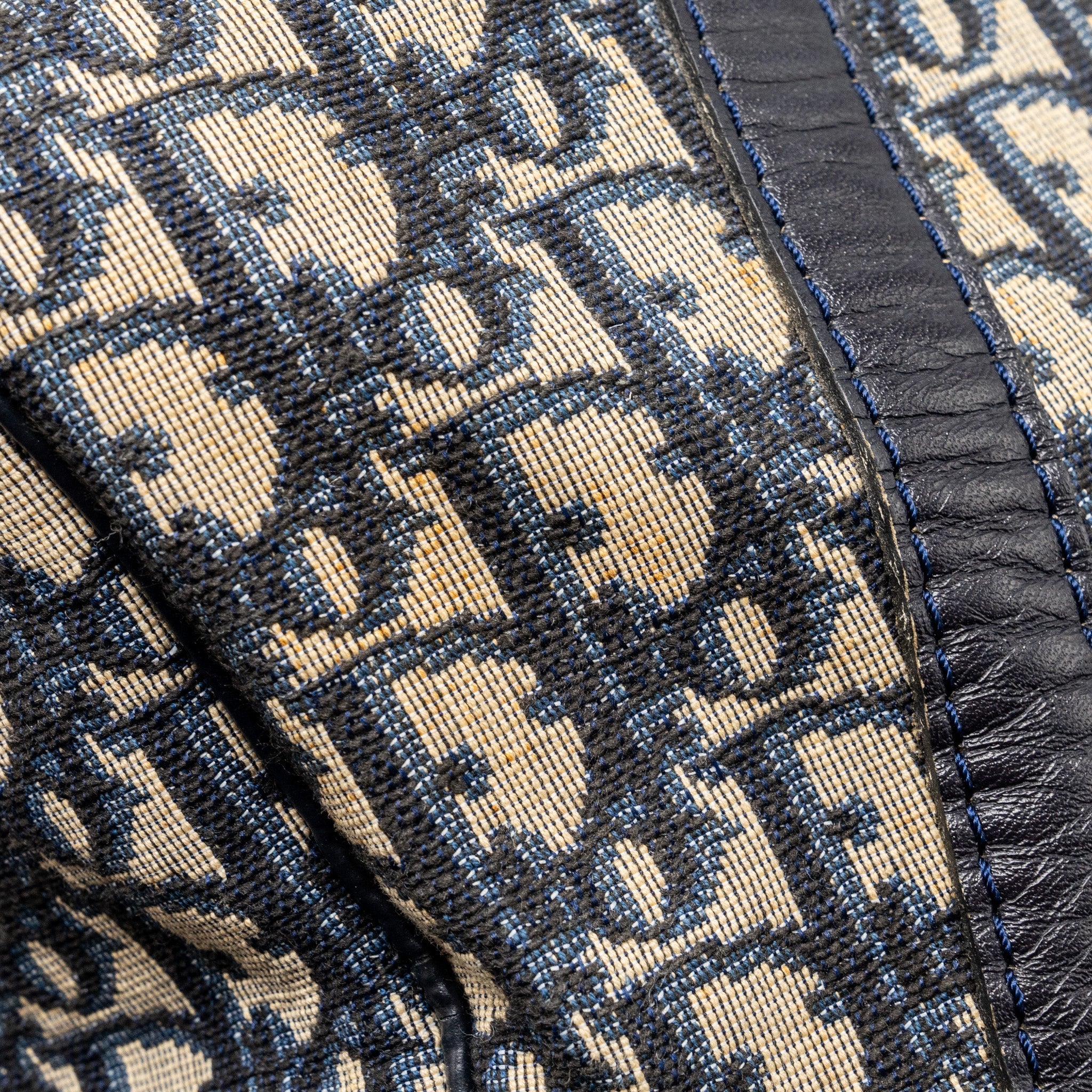 DIOR VINTAGE BOWLING BAG BLUE OBLIQUE CANVAS SHW