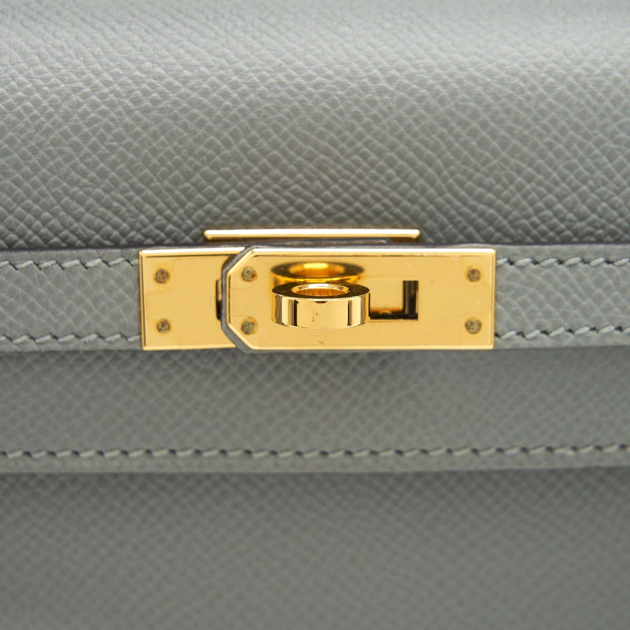 HERMES KELLY SELLIER 25 SPECIAL ORDER EPSOM GRIS MOTTE /ROSE PURPLE GHW