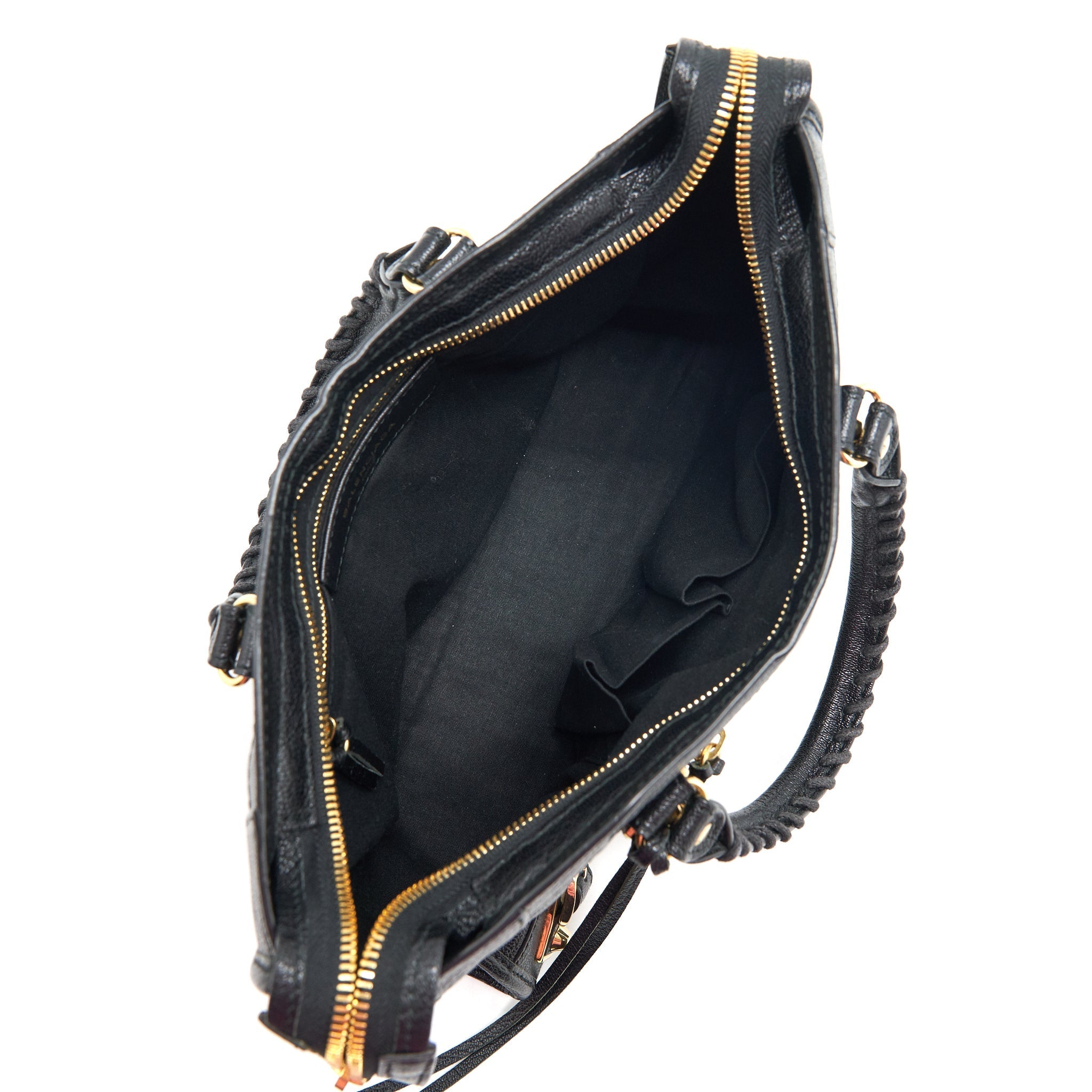 BALENCIAGA METALLIC EDG CITY S BAG BLACK GHW