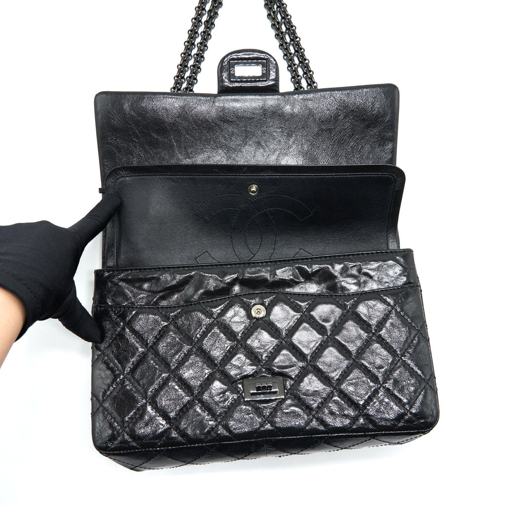 CHANEL 2.55 226 REISSUE AGED CALFSKIN SO BLACK