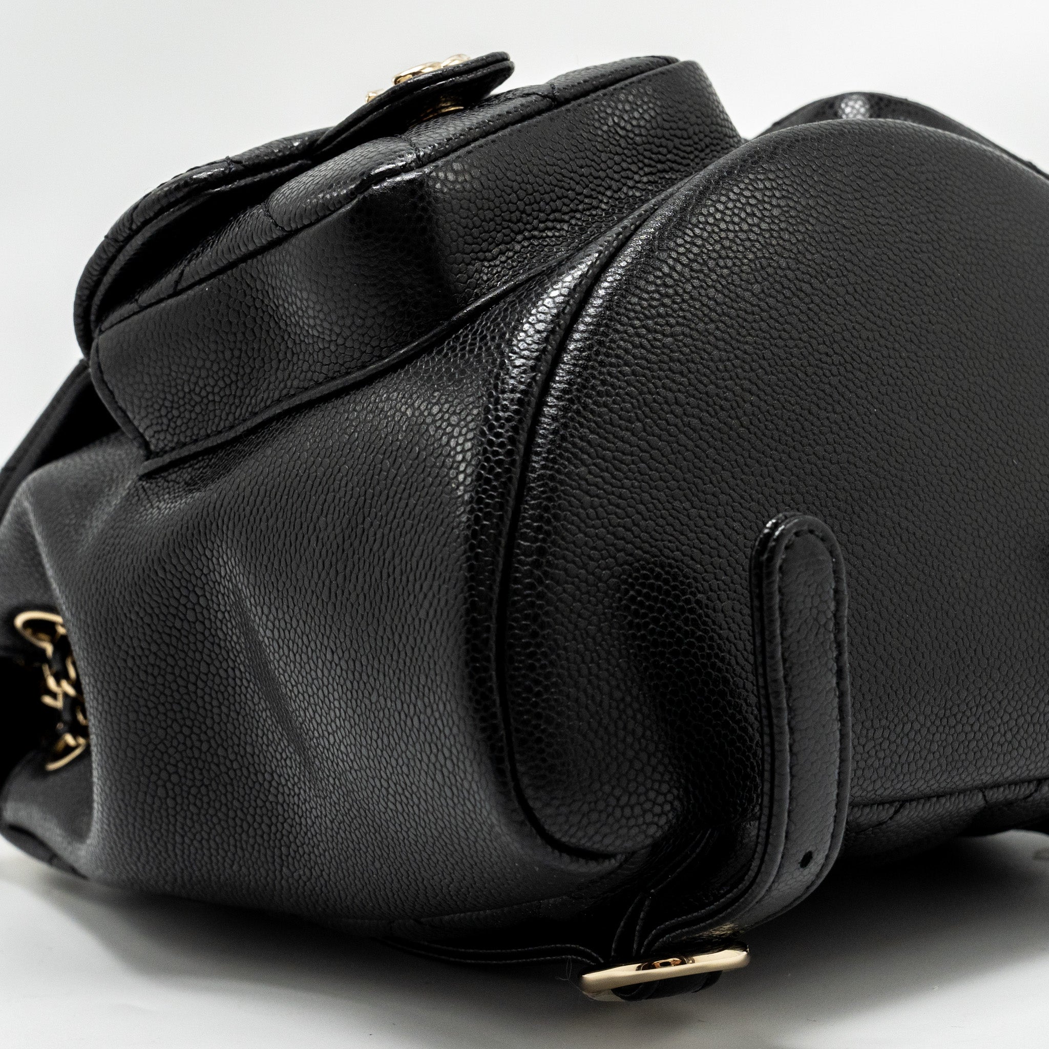 CHANEL TRIPLE PACK DUMA BACKPACK CAVIAR BLACK LGHW (MICROCHIP)