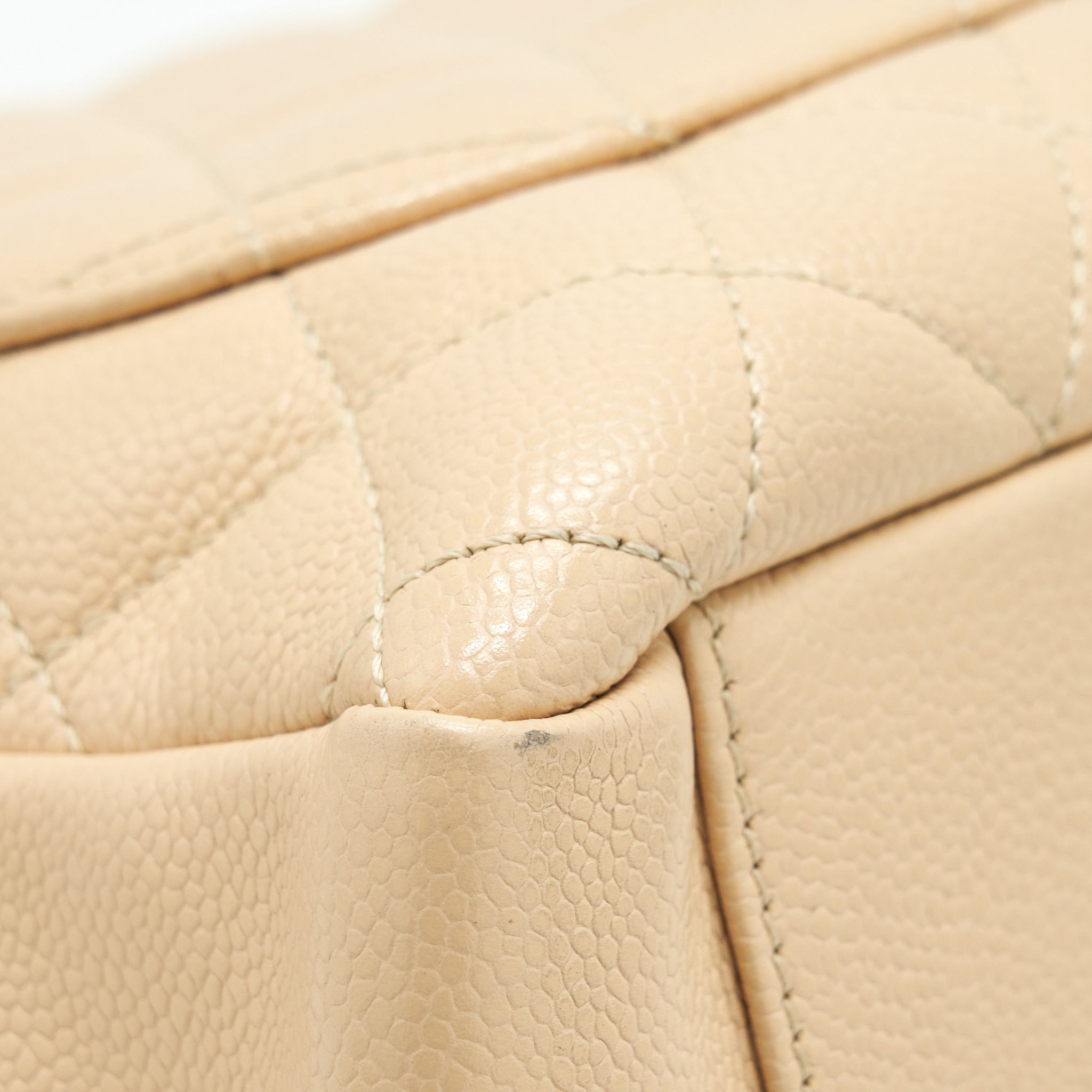 CHANEL GRAND SHOPPING TOTE BAG CAVIAR BEIGE SHW