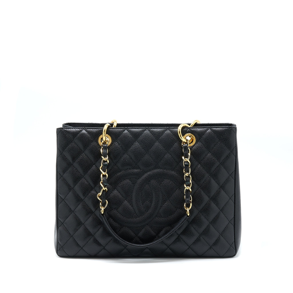 CHANEL GRAND SHOPPING TOTE BAG CAVIAR BLACK GHW