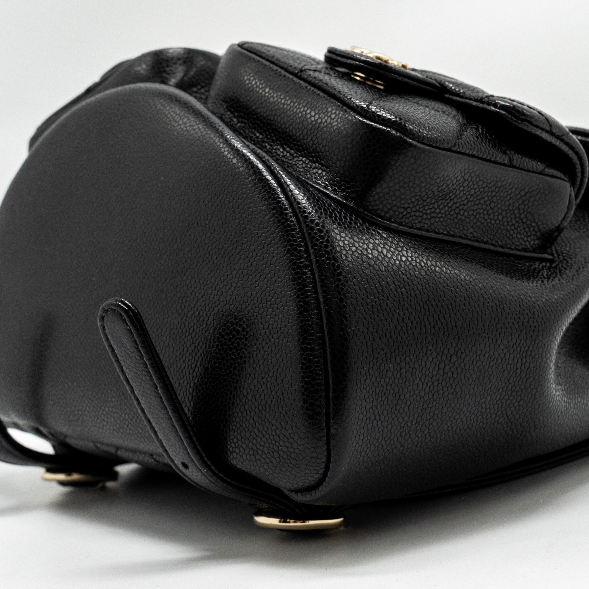 CHANEL TRIPLE PACK DUMA BACKPACK CAVIAR BLACK LGHW (MICROCHIP)