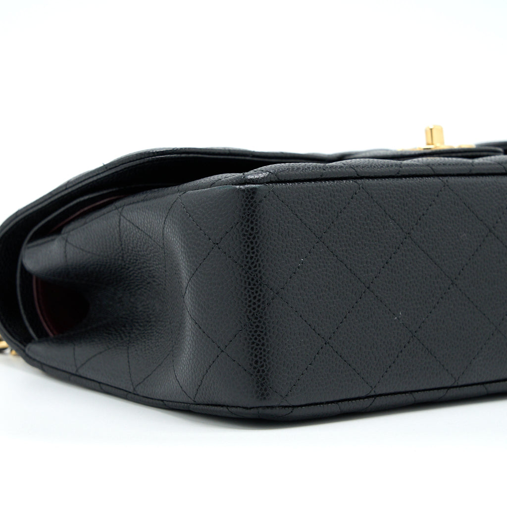 CHANEL JUMBO CLASSIC DOUBLE FLAP BAG CAVIAR BLACK GHW