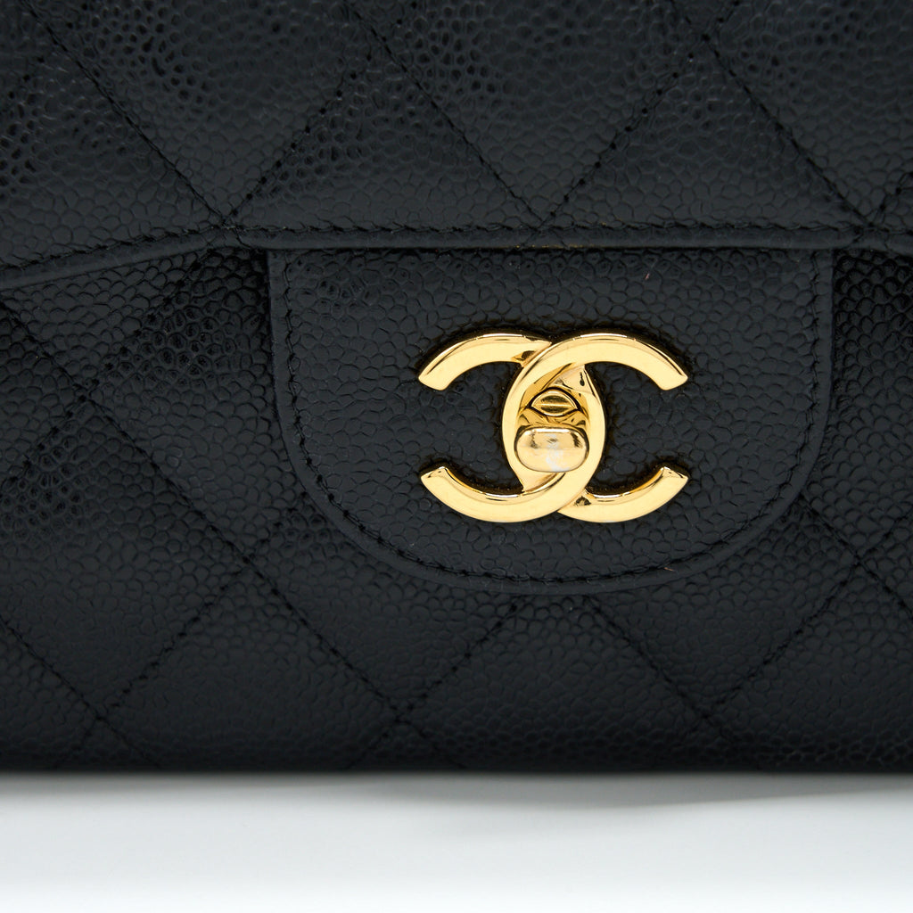 CHANEL JUMBO CLASSIC DOUBLE FLAP BAG CAVIAR BLACK GHW