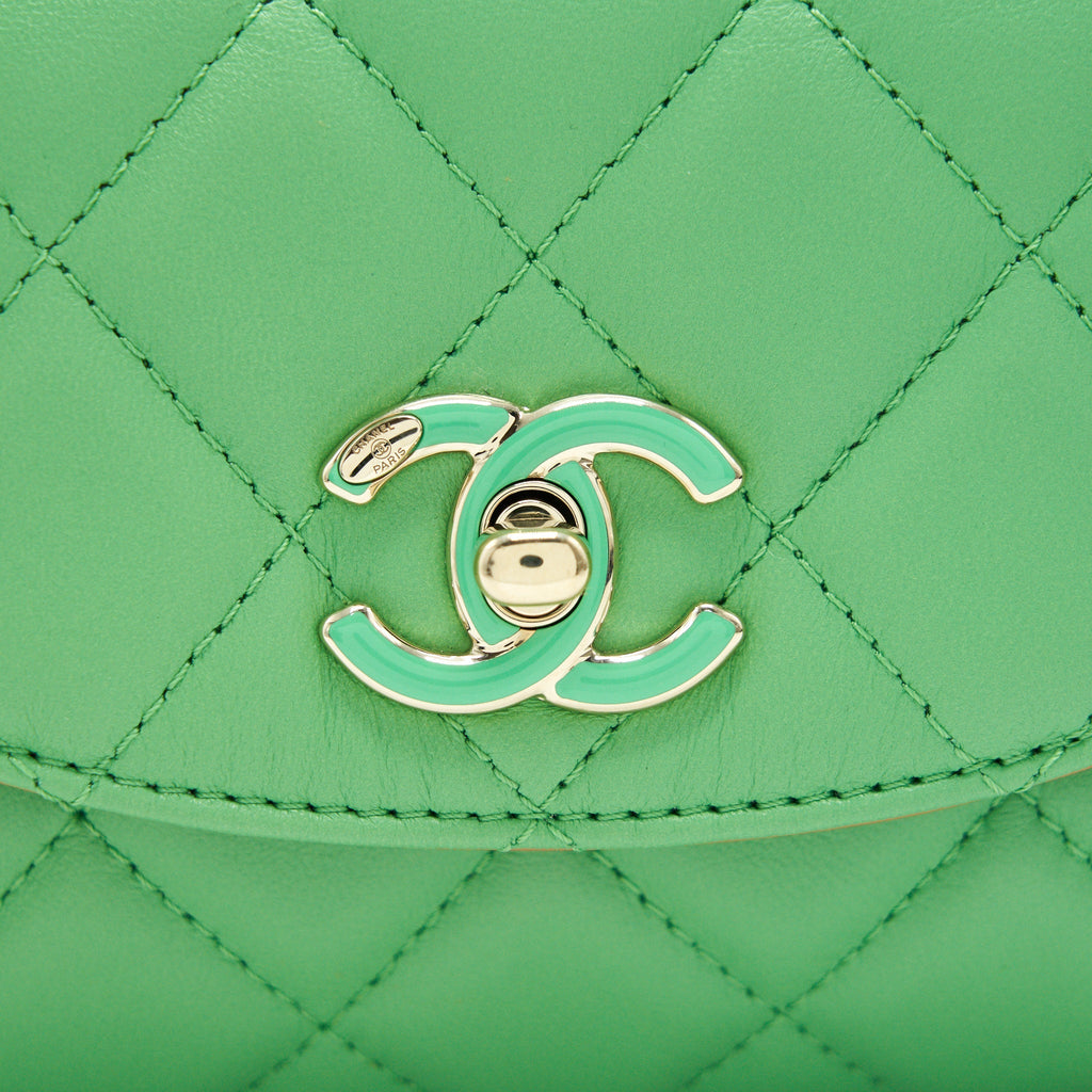 CHANEL SMALL SCARF ENTWINED CHAIN BAG GREEN