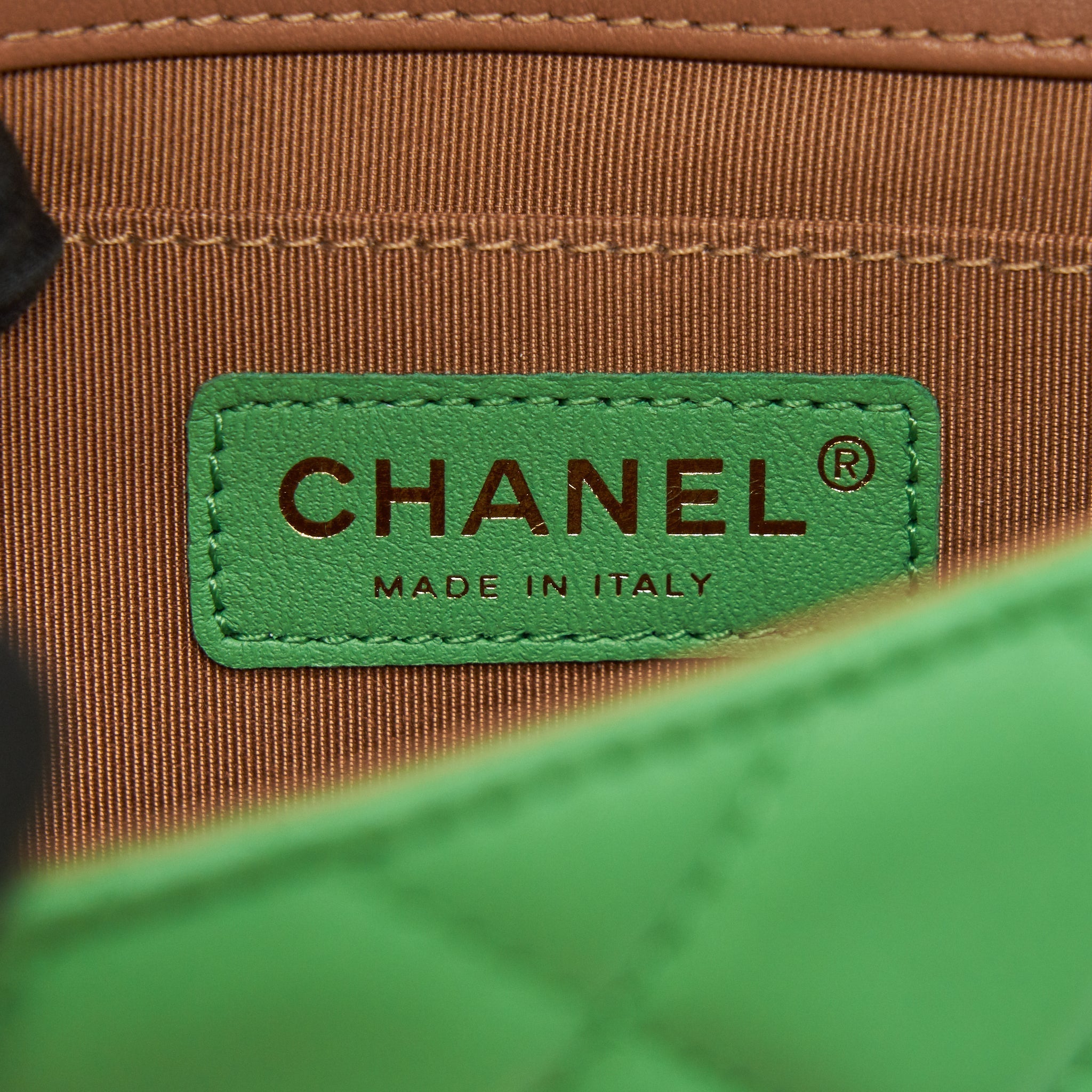 CHANEL SMALL SCARF ENTWINED CHAIN BAG GREEN