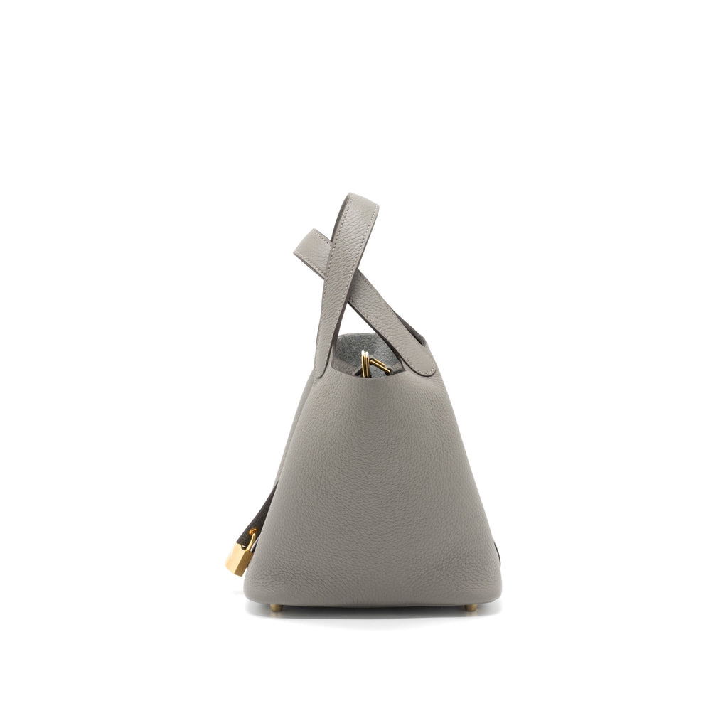 HERMES PICOTIN 18 LOCK BAG CLEMENCE 0L GRIS MEYER GHW