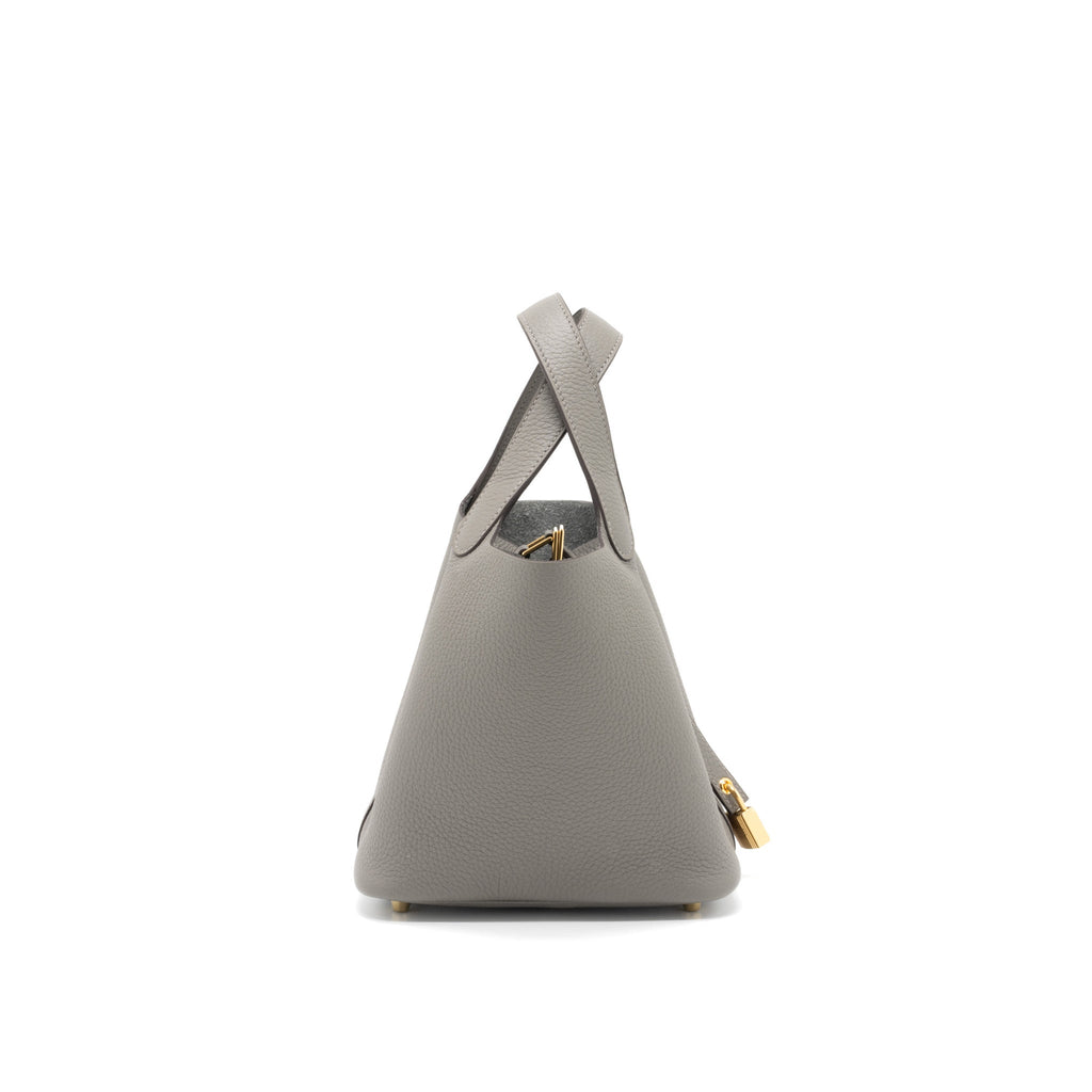 HERMES PICOTIN 18 LOCK BAG CLEMENCE 0L GRIS MEYER GHW