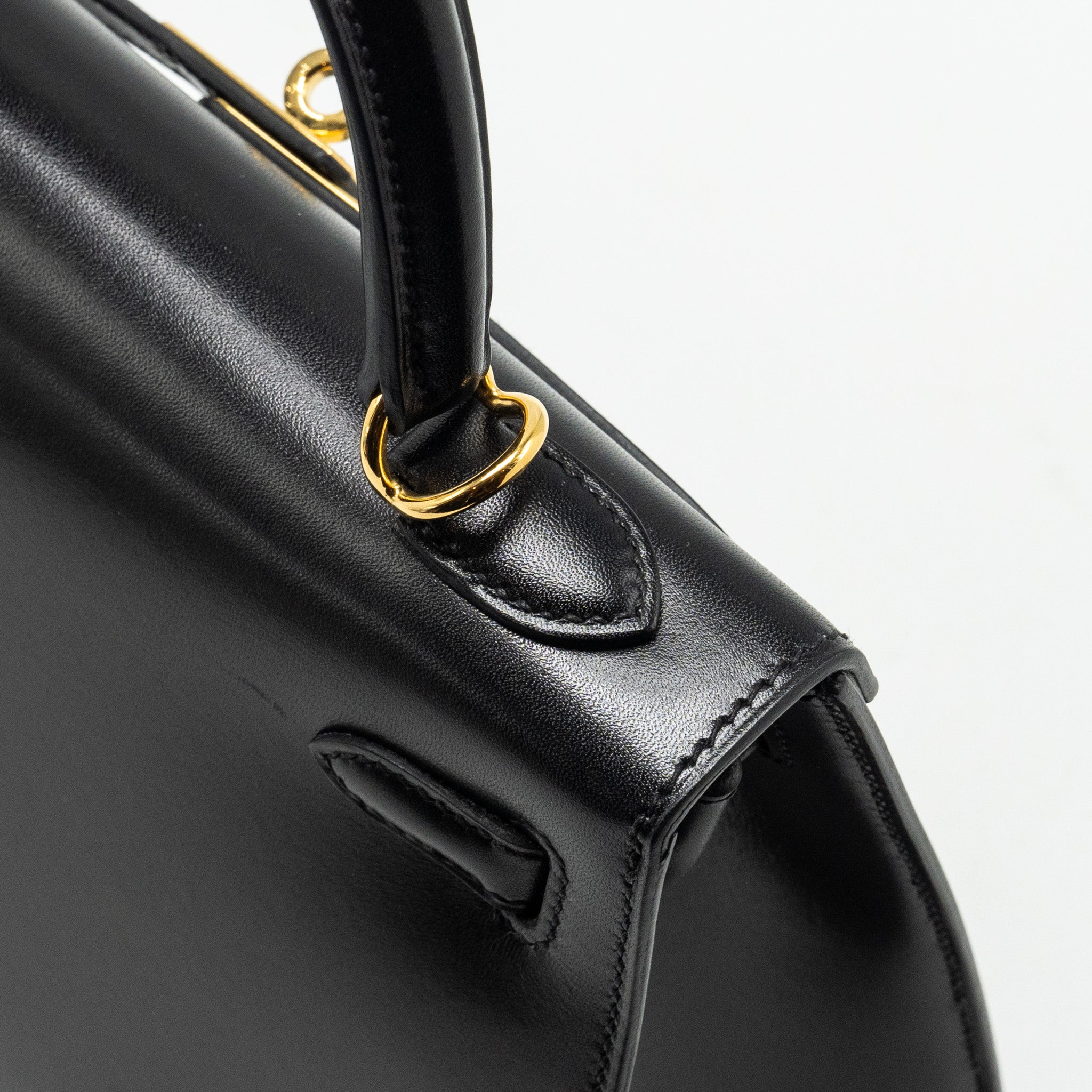 HERMES KELLY 25 BOX BLACK GHW