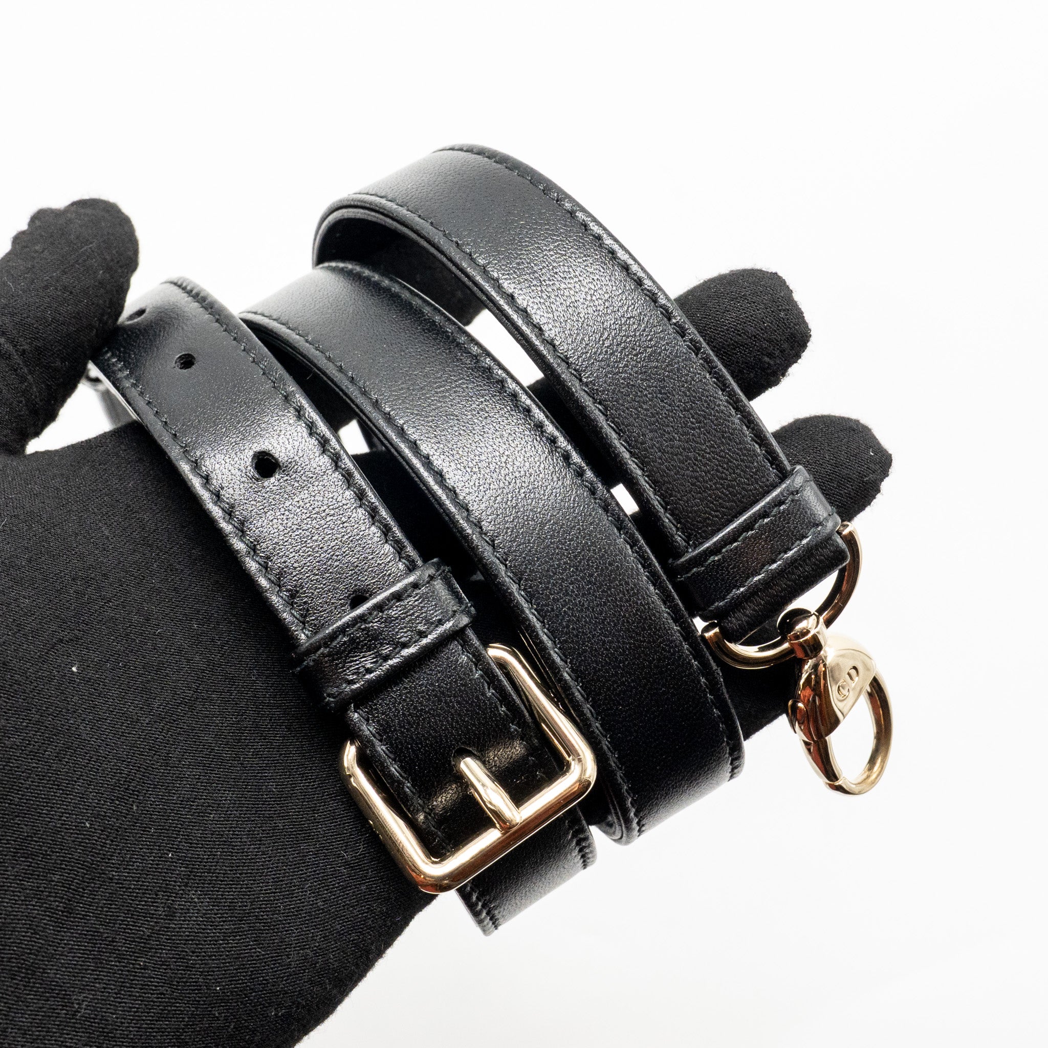 DIOR SMALL LADY DIOR LAMBSKIN BLACK / GOLD LGHW