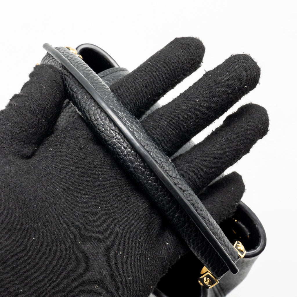 LOUIS VUITTON CAPUCINES MINI TAURILLON BLACK GHW