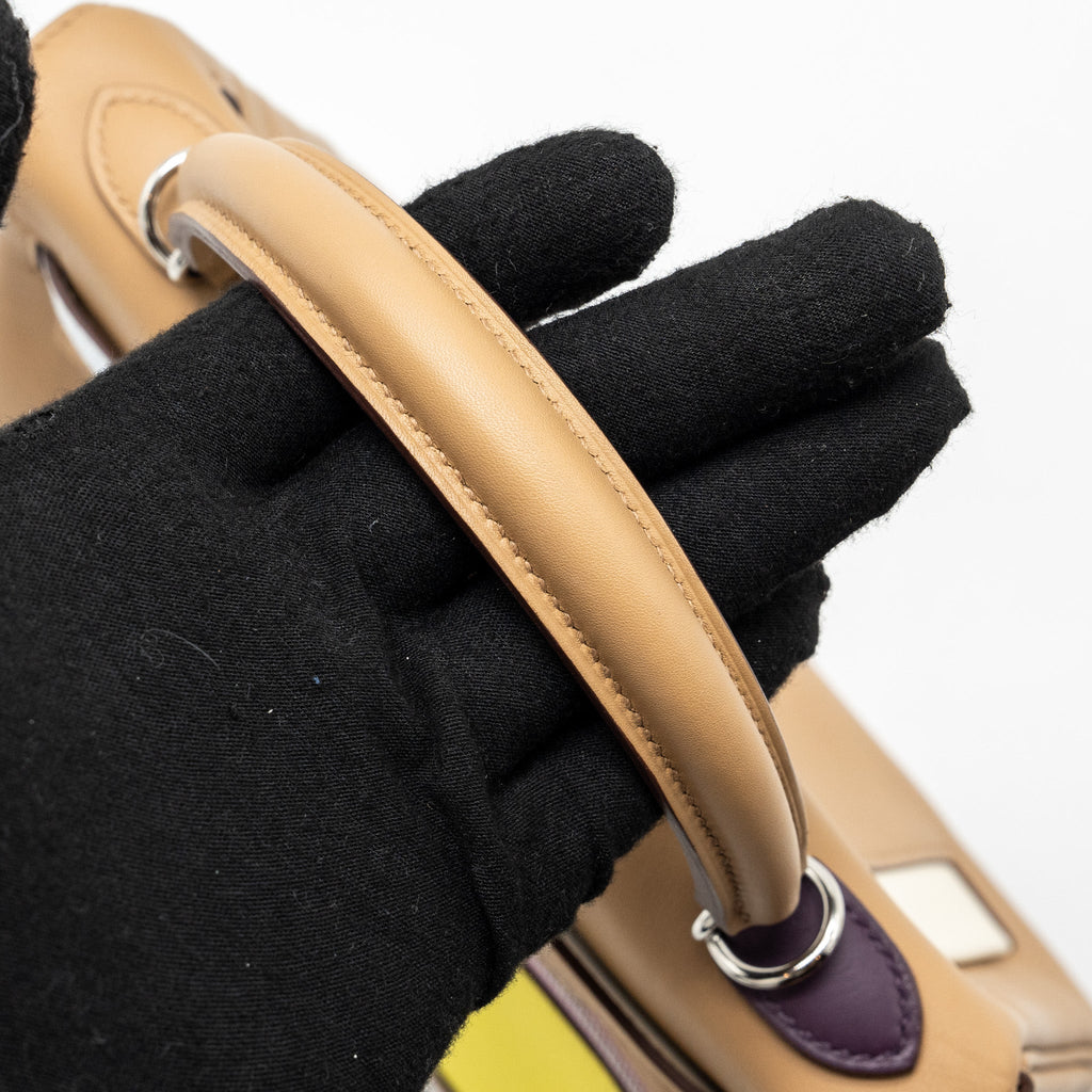 HERMES KELLY 25 COLORMATIC SWIFT CHAI / BLUE BRUME / LIME / MAUVE SYLVESTRE SHW