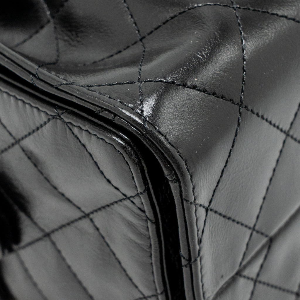 CHANEL SMALL 25 BAG CRUMPLED SHINY CALFSKIN BLACK MULTICOLOUR HARDWARE (MICROCHIP) (Copy)