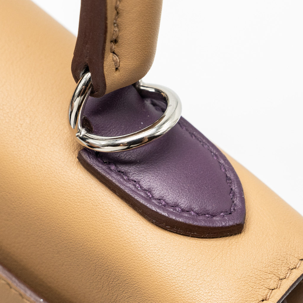 HERMES KELLY 25 COLORMATIC SWIFT CHAI / BLUE BRUME / LIME / MAUVE SYLVESTRE SHW