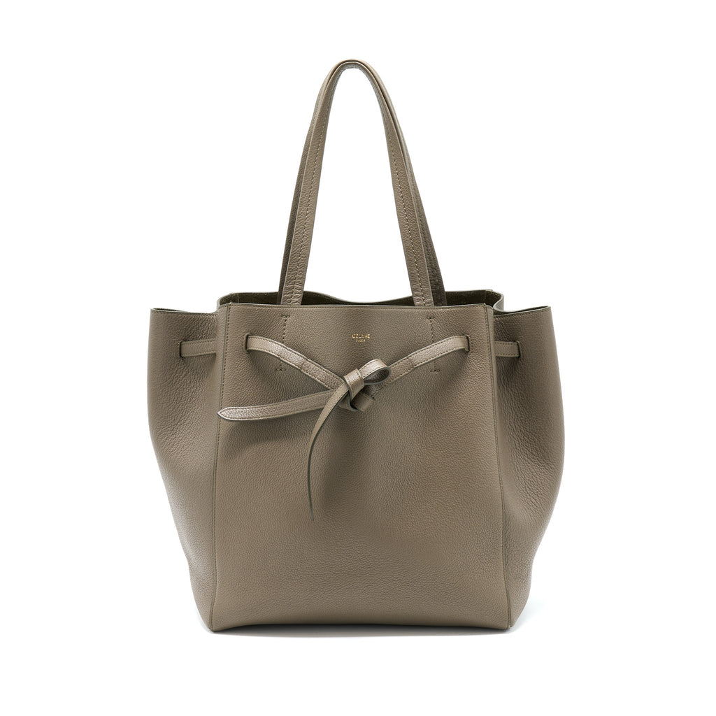 CELINE SMALL CABAS PHANTOM SOFT GRAINED CALFSKIN GREY GHW
