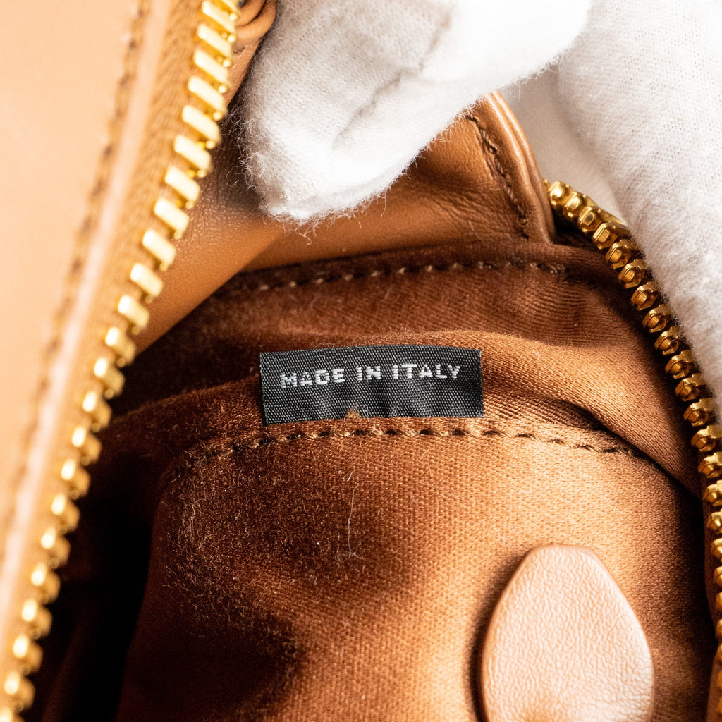 MIU MIU COGNAC ARCADIE LEATHER BAG BROWN GHW
