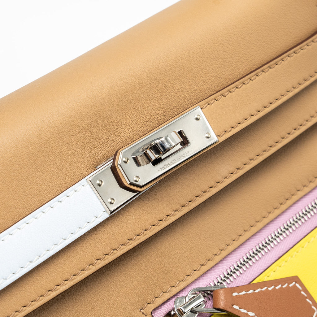HERMES KELLY 25 COLORMATIC SWIFT CHAI / BLUE BRUME / LIME / MAUVE SYLVESTRE SHW